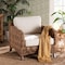 Bali & Pari Vevina Modern Bohemian Dark Brown Mahogany Wood and Woven Seagrass Arm Chair 238-13482-ZORO - alternate 6